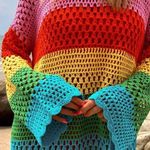 Show Me Your Mumu Paula Swim Coverup Bright Stripe Crochet S Photo 0