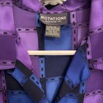 NOTATIONS BUTTON DOWN VINTAGE COLOR BLOCK BLOUSE Blue Size XL Photo 2