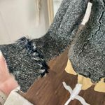 LaSeine Gray Black Witchy Goth Frilly Ruffle Feather Zip Up Flare Cardigan M Size M Photo 3