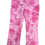 Theory Pink Floral Print Jeans Women’s Size 2 Flared Bootcut Ankle Length Cotton Photo 0