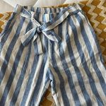 Love Tree Blue And White Striped Linen Pants  Photo 3