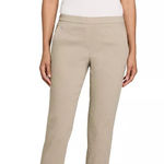 Theory  Women's Treeca Good Linen Pull-On Straight Leg Pants Cream Size 2 Photo 0
