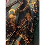 Women's Pelle Green Leather Fur Trim Hooded Jacket Size S Photo 7