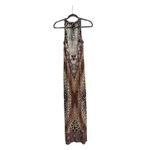 Venus Animal Print Halter Top Open Back Maxi Dress Resort Vacation Size Small Photo 1