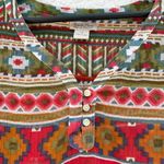 Lucky Brand  women 3/4 sleeves aztec print sheer top XS Photo 2