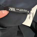 ZARA NWT Cut Out Side Slit SatinNavy Blue Maxi Dress XL Photo 8