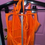 Orange Halter Maxi Sundress for Weddings Size XL Photo 2