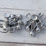 Vintage Screw On Earrings Silver Tone Photo 3