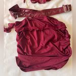 Elegant Burgundy Mini Dress Red Size L Photo 4