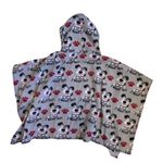 I Woof You! Gray Hooded Dog Print Poncho Photo 1