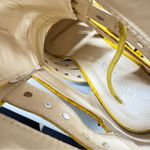 Cape Robbin  Faux Yellow Leather Studded Caged Ankle Boots Womens 6 Heels Moto Photo 8