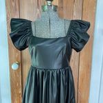 Olivia James the Label Black Brooke Faux Leather Flutter Sleeve Dress Photo 5