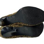 City Streets  Leopard Print Peep Toe Booties 7.5 Ankle Boots Side Zip High Heels Photo 6