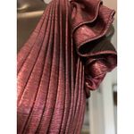 Mac Duggal IEENA FOR Pink Ruffle Sleeve Cutout Pleated Metallic Gown Photo 9