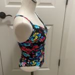 Aqua Green Swimwear Women One-Piece Swimsuit Ring Back Black Floral New Small Photo 5