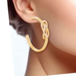 Do Everything In Love NWT  14KGP Big knotted  hoop earrings. Photo 0