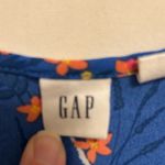 Gap  Blue Floral Print Ruffle‎ 3/4 Sleeve Top Blouse 100% Polyester Size Large Photo 5