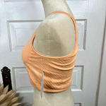 Zella Women's Medium Orange Coral Beads Seamless Sports Bra Racerback Padded Photo 3