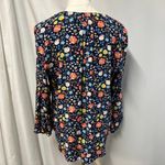 st. john's bay  Split Neck Floral Long Sleeve Rayon Blouse Women Small New Bright Photo 8