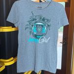 Jeep Girl Floral Charcoal Tee with Teal Design Size Medium Photo 2