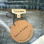 NWT Aaron and Amber Light Blue Flare Bell Bottom Jeans Raw Hem High Waist Sz M Size M Photo 5