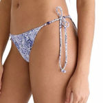 J.Crew  Bikini Bottom Swimsuit Side Ties High Cheeky Blue Paisley XXL(18) NWT Photo 0