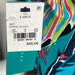 Aqua Green  Sz L Floral Swimsuit One Piece Hawaiian Tropical Print Photo 7