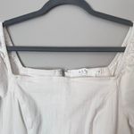 ASTR The Label NEW Rabia Denim Puff Sleeve Square Neck Mini Dress White Photo 3