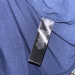 Adrianna Papell  Navy and White Striped Button Down Shirt Photo 3