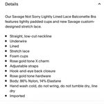 Savage X Fenty Savage Not Sorry Lightly Lined Lace Balconette Bra 38DDD Black Photo 11