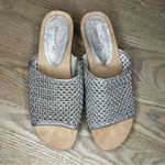 Baretraps  Flossey Silver Woven Cork Wedge Sandal Comfort Slip On Women’s Size 10 Photo 5