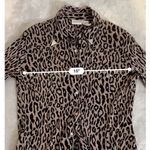 Newport News Women’s Mesh Y2K Leopard Animal Print Pearl Snaps LARGE Photo 7