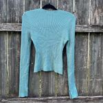 Oak + Fort Blue Ribbed Sweetheart Sweater Medium Photo 4
