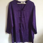 Victoria's Secret Vintage Y2K Deep Purple 100% Silk Paisley Print Kimono Slip Photo 2