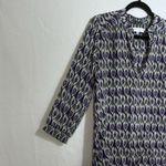 Amanda Uprichard Peacock Feather 100% Silk Split Neck Popover Blouse Top Size S Purple Photo 4
