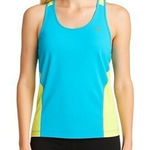 Marika Tek Womens Tank Top Blue Yellow Athletic Sleeveless Activewear Size L Photo 0