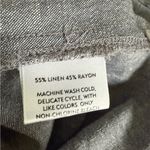 Eileen Fisher  Charcoal Linen Blend Band Collar Button Up Blouse | S Photo 6