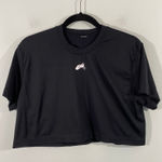 Alphalete Women Black Logo Short Sleeve Cropped Athletic Top Photo 0