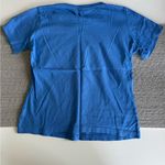 Vintage LAT Cobalt Blue Butterflies Moths Nature Boho Tee Shirt Size Small Photo 1