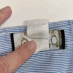 Vintage Western cowgirl blouse medium long sleeve pin stripe Americana top Blue Photo 7