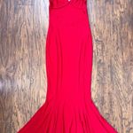Norma Kamali • Low Back Slip Mermaid Fishtail Gown red backless strappy knit Photo 6