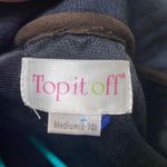 Top it Off womens long sleeve 1/2 snapped shirt size M Blue Photo 1