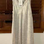 Anthropologie NWT $68  x Bordeaux Grey Lace Slip Knee Length V-Neck Dress S Photo 0