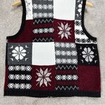 Christopher & Banks  Women's Snowflake Full Zip Knitted Winter Sweater Vest M Photo 5