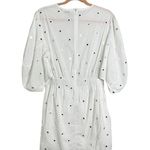 NWT Rhode Pia Puff Sleeve Eyelet Cotton Ruffle Mini Dress White Mirror Large Photo 10