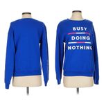 Wound Up Busy Doing Nothing Crewneck Vintage Sweatshirt, Royal Blue sz. XS Photo 2
