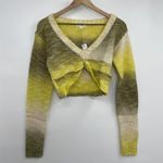 For Love & Lemons Cropped Sweater Celeste Twist Front Green Ombre NEW Medium Photo 0