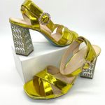 Betsey Johnson Women's Sb-Bell Heel Silver Rhinestones Gold Sandals Photo 1