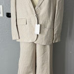 Mango MNG Selection Linen Mix Stripe Co-ord Blazer and Striped Straight Leg Pants Set Photo 0