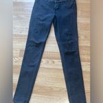 American Eagle AE Ne(x)t Level Ripped Waisted skinny size 7R W28 L31 washed black distressed Photo 3